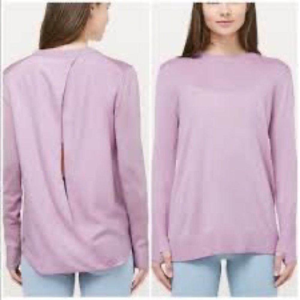 LULULEMON Lavender Still At Ease Antoinette Breezy Back Pullover Sweater Sz 8 - Picture 7 of 15
